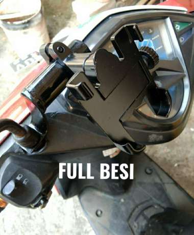 Paket Holder hp plus breket full besi motor Nmax xmax vario150/125 beat genio spacy supra x blade ve