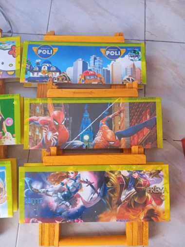 meja lipat kayu belajar Ngaji portabel anak karakter