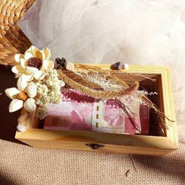 Kotak Uang Mahar Rustic / tempat uang mahar desain rustic Dengan Nama Hiasan Bunga