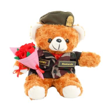 Kado Wisudaku Tentara Teddy Bear + Buket Bunga Boneka Profesi