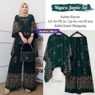 Niyara Jumbo Set - One Set Jumbo Katun Rayon Tidie Premium Busui Setelan Wanita Waka Waka Set Celana