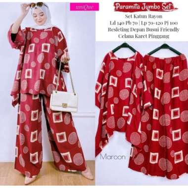 Niyara Jumbo Set - One Set Jumbo Katun Rayon Tidie Premium Busui Setelan Wanita Waka Waka Set Celana