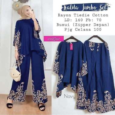 Niyara Jumbo Set - One Set Jumbo Katun Rayon Tidie Premium Busui Setelan Wanita Waka Waka Set Celana