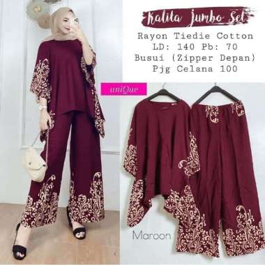 Niyara Jumbo Set - One Set Jumbo Katun Rayon Tidie Premium Busui Setelan Wanita Waka Waka Set Celana