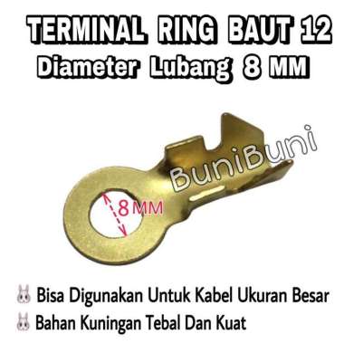 OEM Terminal Skun Massa M8 Ring Baut 12 Tebal for Kabel Besar