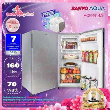 AQUA KULKAS 1 PINTU AQR-D191(DS) / AQR D191 DS 160 LITER Silver