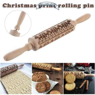 rolling pin natal motif rusa