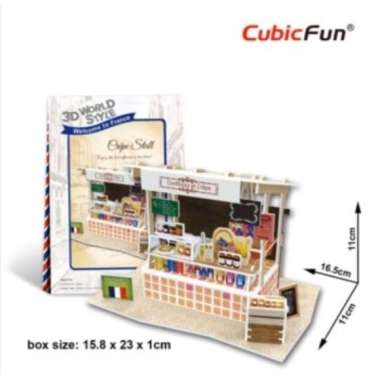Cubicfun - Cubic Fun - 3D Puzzle World Style France - Koleksi Pajangan Crepe Stall