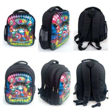 BTS BT21 & Among Us Impostor Tas Ransel Anak Sekolah Emboss Paud,TK & SD Produk Lokal UKM Tanpa Rain