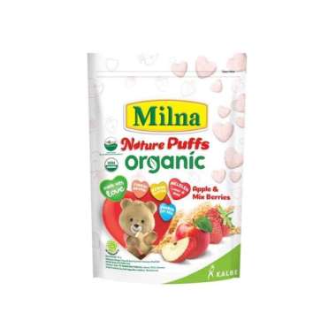 Promo Harga Milna Nature Puffs Organic Apple & Mix Berries 15 gr - Blibli
