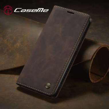 NEW ORIGINAL Case Flip Vivo Y93 Original CASEME Leather Wallet Casing Coklat tua