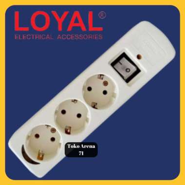 Stop Kontak + Saklar Tanpa Kabel 3 Lubang Loyal LY-233 SNI