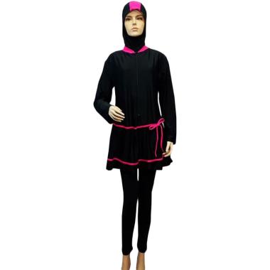 Rainy Collections Baju Renang Muslim Wanita [Size 7L/ Jumbo] 7L Black/Pink