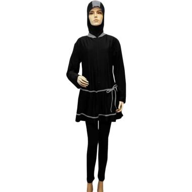 Rainy Collections Baju Renang Muslim Wanita [Size 7L/ Jumbo] 7L Hitam Light Grey