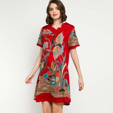 Batik Distro BA9504 Lukis Bangau Dress Wanita ...