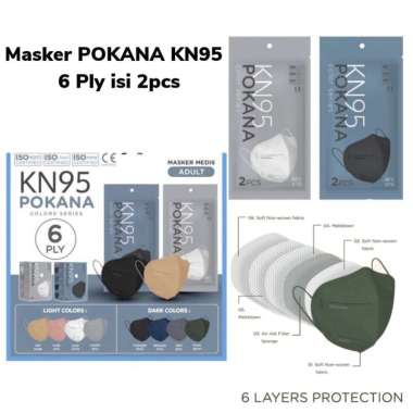 Masker Pokana Medis KN95 6 PLY / Sepack Isi 2 PCS Hijau