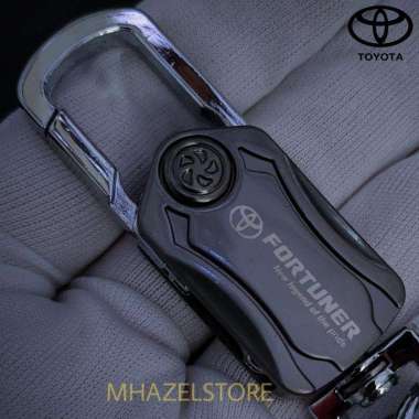 Gantungan Kunci Kulit Mobil Toyota Fortuner Mewah - Model 2 Black