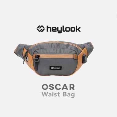 HEYLOOK Tas Selempang Pria Waist Bag Nylon Oscar Pria Waist Bag Distro GREY