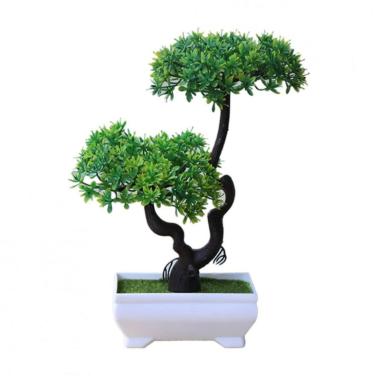 Artificial Plant Bonsai Tree Garden Home Hotel Office Indoor Potted Ornament For Home Green