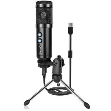 TaffSTUDIO Tech Microphone Condenser USB Mikrofon with Stand -UD-900FX Hitam