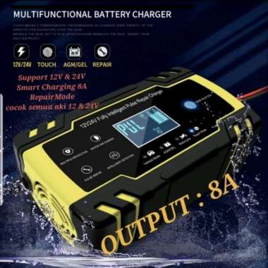 Charger cas aki mobil motor repair battery 12V 24V 8A Foxsur