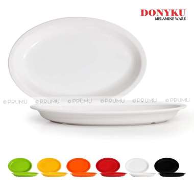 Piring Oval Melamin 9 inch - Piring Saji Melamine - Piring Lodor - Piring Panjang Cekung - po1615 Pu