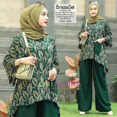 Brissa Set Jumbo - One Set Jumbo Waka Waka Brissa SET Setelan Wanita Rayon Premium  Set Celana Panja