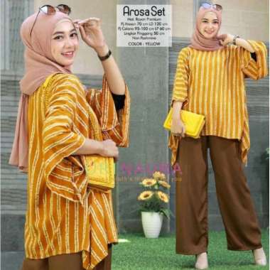 Brissa Set Jumbo - One Set Jumbo Waka Waka Brissa SET Setelan Wanita Rayon Premium  Set Celana Panja