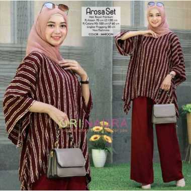 Brissa Set Jumbo - One Set Jumbo Waka Waka Brissa SET Setelan Wanita Rayon Premium  Set Celana Panja