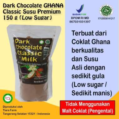 Dark Coklat / Chocolate Ghana Classic + Milk (Low Sugar) -