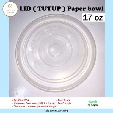 LID / TUTUP PAPER BOWL 17 Oz 500 ml (50 pcs)