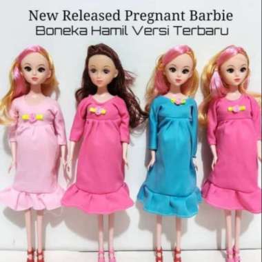Mainan Boneka barbie hamil cantik + bayi dalam perut