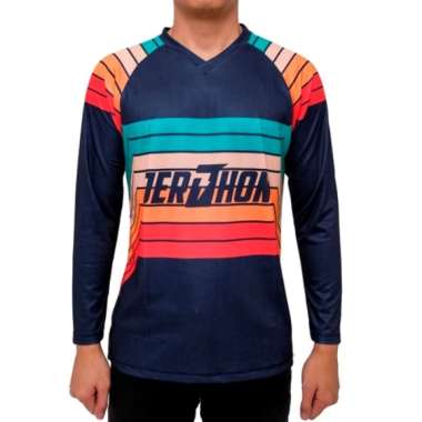 Jersey Sepeda Jersey Gowes Kaos Sepeda Pria LINJE lengan panjang S