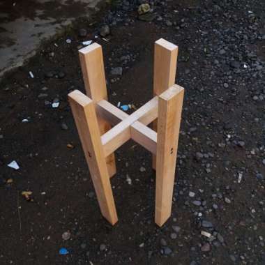 Standing Planter / Rak Pot / Tatakan Pot Bunga Kayu Dekorasi Rumah - Tinggi 50 cm, Diameter 25 cm Ti