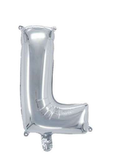 OEM ONE-C390 Ballon Foil Abjad Alphabet Polos Silver A-Z Balon Foil Angka 0-9 / Balon Foil Huruf Abj