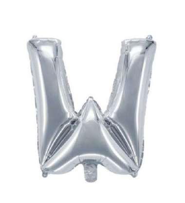 OEM ONE-C390 Ballon Foil Abjad Alphabet Polos Silver A-Z Balon Foil Angka 0-9 / Balon Foil Huruf Abj