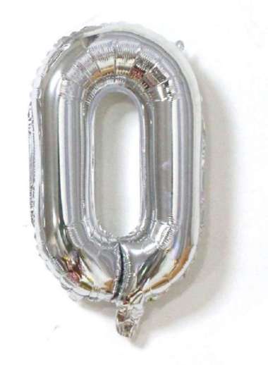 OEM ONE-C390 Ballon Foil Abjad Alphabet Polos Silver A-Z Balon Foil Angka 0-9 / Balon Foil Huruf Abj