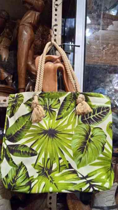 Tas panggul bunga kain denim Totebag bali Hijau
