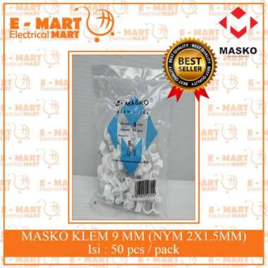 MASKO KLEM KABEL NO 9MM / Clip Kabel Paku Beton 9MM (Isi 50) GROSIR