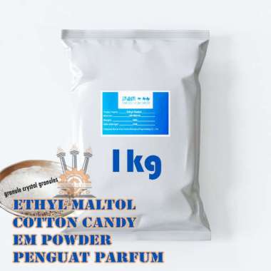Ethyl Maltol 1kg / Pure EM Etil Maltol Sweetener Gula Cotton Candy Pemanis E liquid Food Grade Pengu