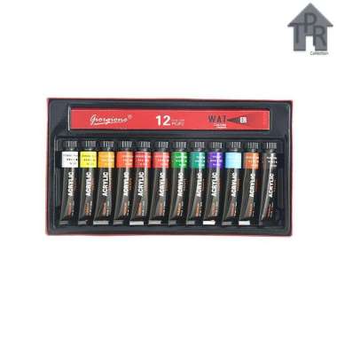 Set Cat Lukis Akrilik Premium Komplit / Tube12ml. X 12/24/30 Warna 12 warna