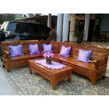 Mebel Jati Furniture Jepara Satu Set Kursi Sudut Ukir Jati Model