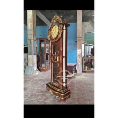 Furniture Jepara Lemari jam hias kayu jati - jam masjid ukir warna