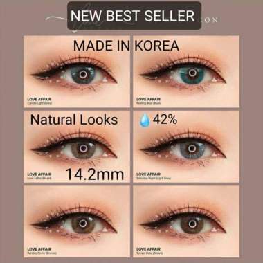 Softlens Love Affair BY EXOTICON Normal/Minus(S.D -6.00) Made In Korea CL. GREY MINUS