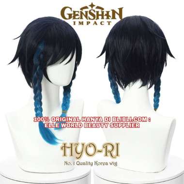 RAMBUT PALSU WIG CEWE CEWEK WANITA PENDEK KEPANG BLUE BIRU WIG HARAJUKU WIG COSPLAY COSPLAYER ANIME