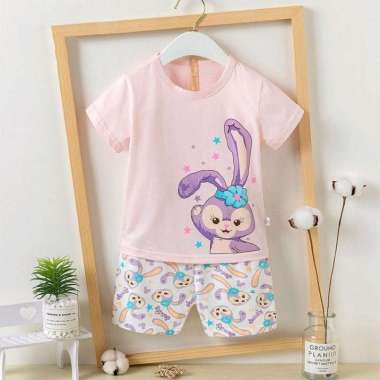 LARISWEAR SETELAN BAJU RUMAH IMPORT SPANDEX ANAK KECIL MOTIF LUCU CEWEK COWOK Halo bunny 8th
