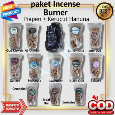 Paket Tempat Bakaran Keramik Incense Burner Waterfall Back Flow Dan Buhur Kerucut Hanuna Maharaja