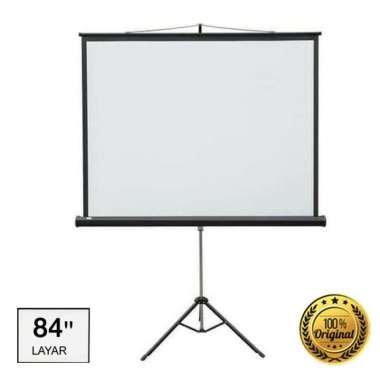 Layar Projector Tripod Portable Screen 84 X 84 inci