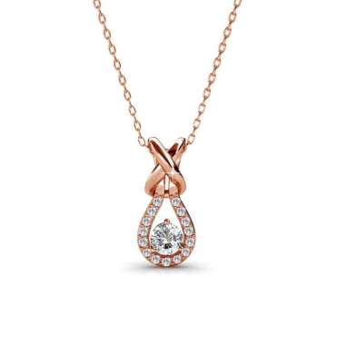 Her Jewellery Cherish Pendant Kalung - Crystals from Rose Gold