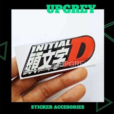 STIKER MOTOR/MOBIL INITIAL D STICKER RESIN TIMBUL LENTUR AKSESORIES MOTOR MOBIL HELM LAPTOP HP